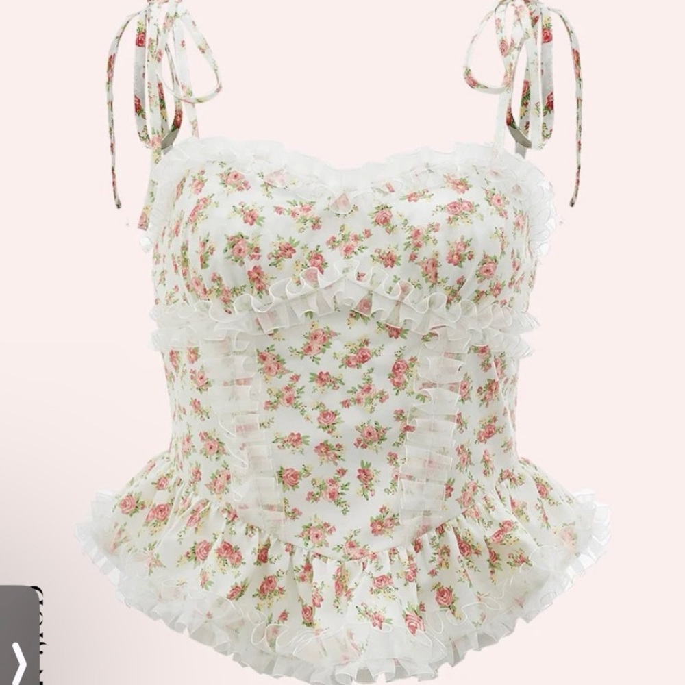 FLORAL CROP TOP CORSET STYLE SHEIN